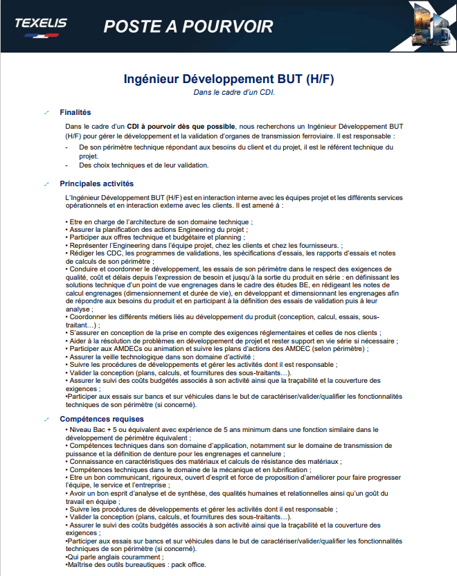 Ingénieur développement BUT (H/F)