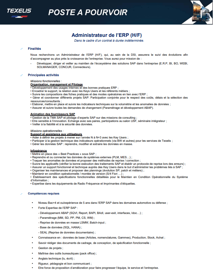 Administrateur ERP 