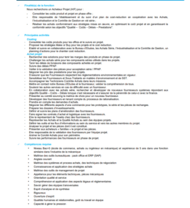 Acheteur projet et leader compétitivité (H/F)