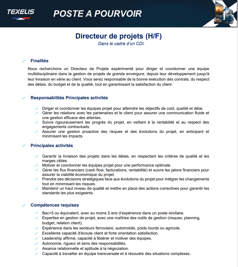 Directeur de projets (H/F)