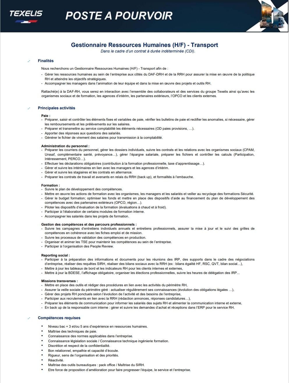 Gestionnaire RH H/F