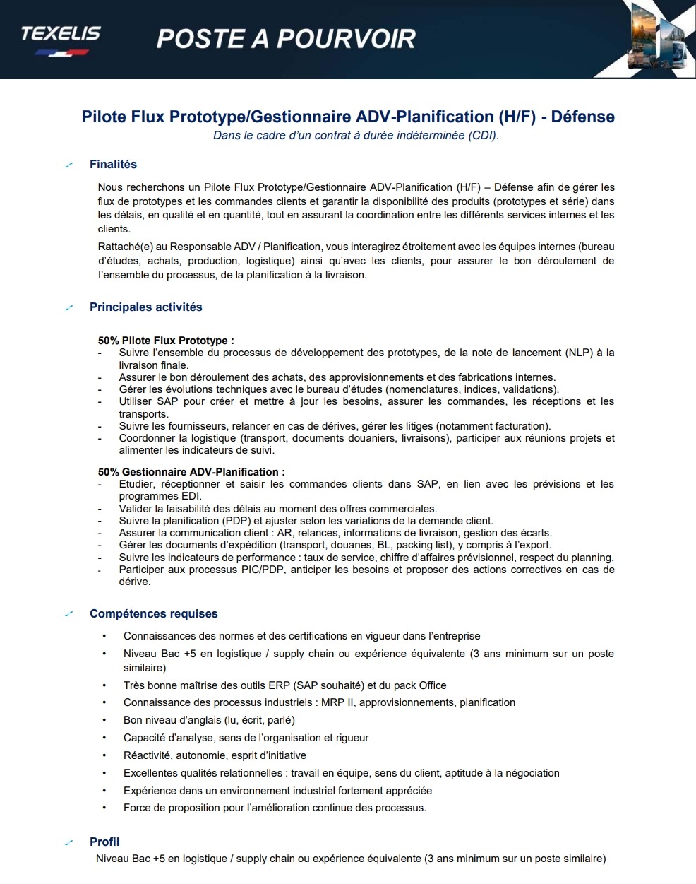 Pilote Flux Prototype/Gestionnaire ADV-Planification
